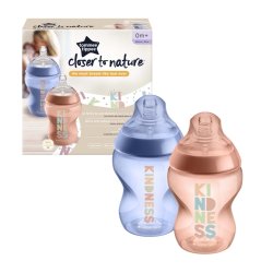 Tommee Tippee Closer To Nature Bottle 260ML 2 Pack 0M+ Girl