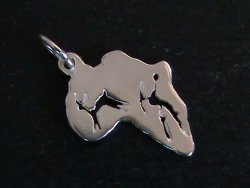 Solid Sterling Silver Africa Pendant....