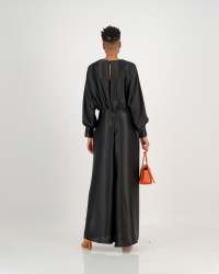 Black Satin Formal Dress - L