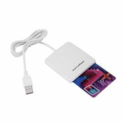Smart Card Reader Portable USB 2.0 Full Speed Smart Chip Reader Ic Cards Reader Credit Card Readers Supports I2C Memory Card White