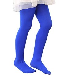 Zando Girls Stretchy Comfort Cotton Colorful Leggings Pants Elastic Footed Tight Royal Blue Small