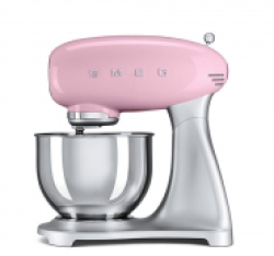 Smeg 50'S Style Retro Stand Mixer SMF01SA + Pasta Roller & Cutter - Pastel Pink