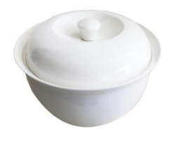 1.8 Litre Fine Bone Casserole Dish With Lid - Pure White Finish