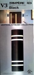 V3 Amp Re Outdoor indoor Stainless Steel Vertical Stream Collection Wall Lamp Black