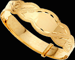 9ct Gold Baby "engraved" Scalloped Bracelet