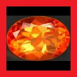Cubic Zirconium - Screaming Orange Oval Facet - 1.45cts