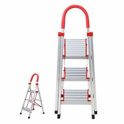 Wwl- 3 Step Ladder Folding Stepladder Aluminum Step Stool 150 Kg Load Capacity Lightweight Multi-use Ladder W anti-slip Handgrip Color : COLOR2