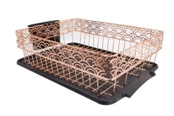 40CM X 30CM Arches Dish Draining With Cutlery Holder & Drip Tray 40 X 30 X10 Cm Arches Dish Draining With Cutlery Holder & Drip Tray - Copper