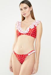Brave Soul Nay Bikini Bottom - Red white