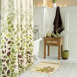 DS BATH Tulip Tree Green Leaves Shower Curtain Flower Shower Curtain Plants Shower Curtains For Bathroom Floral Bathroom Curtains Print Waterproof Polyester Fabric Shower
