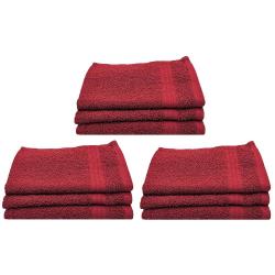 Eqyptian Collection Towel -440GSM -guest Towel -pack Of 9 -burgundy