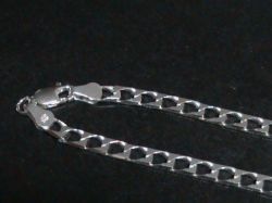 Solid Sterling Silver Flat Link Chain ..... 55 Cm Long........