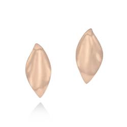 Organic Small Leaf Earrings - 18KT Rose Gold Vermeil