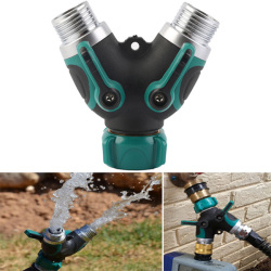 3 4 Inch Garden Hose 2 Way Splitter Valve Water Pipe Faucet Connector Us Standard Thread