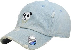 KBSV-056 Ldm Panda Vintage Distressed Dad Hat Baseball Cap Polo Style