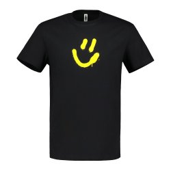 Men's Black Graffiti Smile Graphic T-Shirt