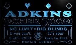PD1394-B Adkins Man Cave Poker Room Bar Neon Beer Sign