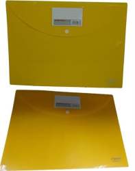 A4 Carry Folder With Press Stud On Flap Yellow Single - Easily Stores A4 Documents Pvc Material 180 Micron Perfect For Documents And