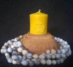 Yellow Pentacle Candle Human Made Pentagram Witches Candle