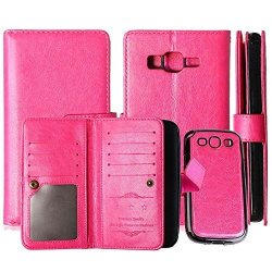 Samsung Galaxy Grand Prime Case Tabpow Wallet Case 9 Card Holder Detachable Wallet Folio Pu Leather Flip Case For Samsung Galaxy Grand Prime G530 Pink
