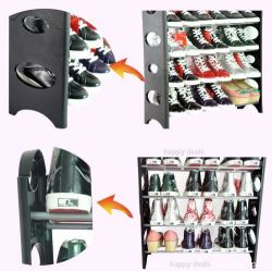 4 Layer Stackable Shoe Rack - Holds 12 Pairs Shoes