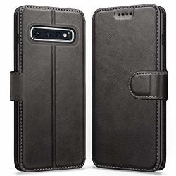 Ykooe Case For Samsung Galaxy S10 Leather Wallet Flip Case With Card Slots Protective Cover For Samsung Galaxy S10 Black