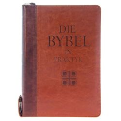 Bybel In Praktyk Met Duimgrepe En Rits Taan bruin Afrikaans Leather Fine Binding