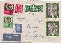 Germany West - 1951 Multiple Franking High Value Cover To Sa