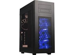Rosewill Atx Slim Full Tower Gaming Computer Case With Blue LED Front Fans Case Rise Glow Black