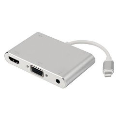 Lightning To HDMI Vga Av Adapter Converter Tessin 4 In 1 Plug And Play 1080P Lightning Digital Av Adapter For Iphone Ipad Ipod To