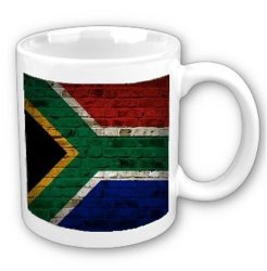 South Africa Flag Brick Wall Design Coffee Cup