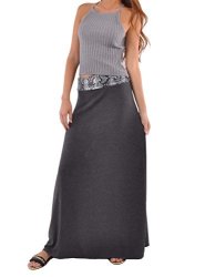 Style J Comfy Chic Maxi SKIRT-GRAY-32 12