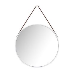 Paramount Mirrors & Prints - Gucci Round Mirror With Leather Strap - White