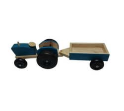 Toy Farming Tractor With Trailer Blue