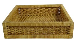 Hand Woven Decorative Square Basket Multipurpose Wooden Wicker Cane Baskets PWN-CB26A