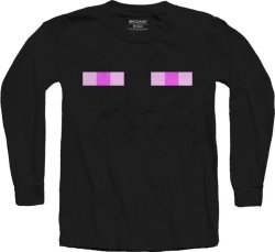 MINECRAFT - Enderman Youth Long Sleeve Shirt - Black 9-10 Years