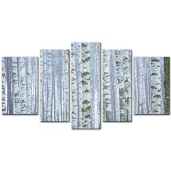 5 Pieces Modern Canvas Painting Wall Art The Picture For Home Decoration Frosty Birch Forest Birch Trees Forest Landscape Print On Canvas Giclee Artwork
