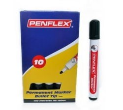 PM15 Permanent Markers.bullet Tip.box Of 10-BLACK.