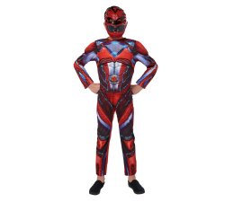 Power Rangers Children's Red Fancy Dress Costume - Boys Costume - 5-6