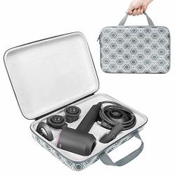 Hijiao Hard Travel Case For Dyson Supersonic Hair Dryer Hairdryer HD03 & HD01 And All Accessories Gray Pattern
