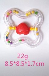 Metermall Baby Rattles Teether Shaker Grab And Spin Rattle Musical Toy Early Educational Toy - 1PC Love Shape