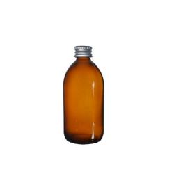 100ML Amber Glass Generic Bottle With Aluminium Screw Cap - Silver 28 410