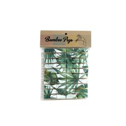 Palm Green Leaves Printed Bamboo Pegs