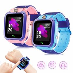 Sdtsdzs Kids Smart Watch Gps Tracker -waterproof Touch Screen Camera Sos Call Gps Positioning Watch Alarm For Kids Boys And Girls Color : Blue