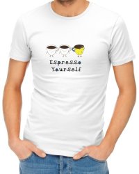 Espresso Yourself Mens T-Shirt - White XS