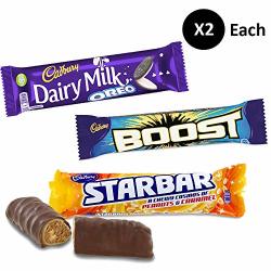 Cadbury Dairy Milk With Oreo + Cadbury Boost + Cadbury Starbar 2 Bars Of Each. British Chocolate Candy