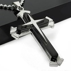 Stainless Steel Cross Pendant Men's 