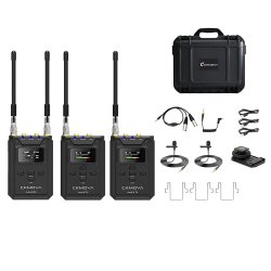 Uhf 2-CH Wireless MIC System 2 Tx 1 Rx With Audio Recorder