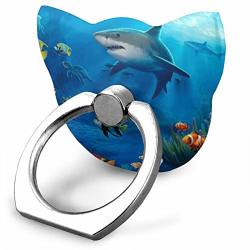 Achogi Ocean Shark Cat Ring Cell Phone Stands Finger Grip Holders 360ROTATION Cute Cat Kickstand For Iphone X 8 7 6S Galaxy S7 S8