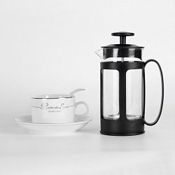Top Finel French Press Coffee Espresso Maker Tea Pot Stainless Steel Heat Resistant Glass Gift Mug Camping MINI 36OZ 1000ML
